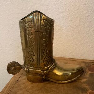 Brass Cowboy Boot and Spur